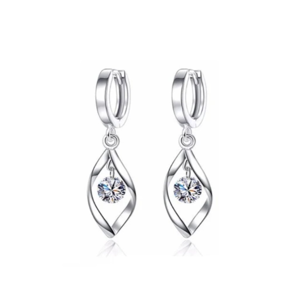 ❤️ Earrings And Necklace Tear Drop Woman 925 Sterling Silver Pendant Set Day - Picture 9 of 9